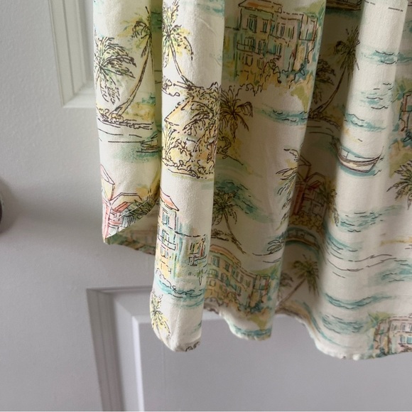 Raya Sun Pastel Yellow Halter Tropical Patterned Sundress Women’s Size XL Vacay - Picture 15 of 16